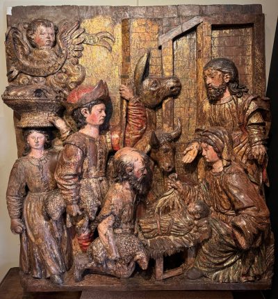 SCULPTURE ADORATION DES BERGERS HAUT RELIEF 11 LA CREDENCE ANTIQUAIRE PARIS ANTIQUE STORE PARIS