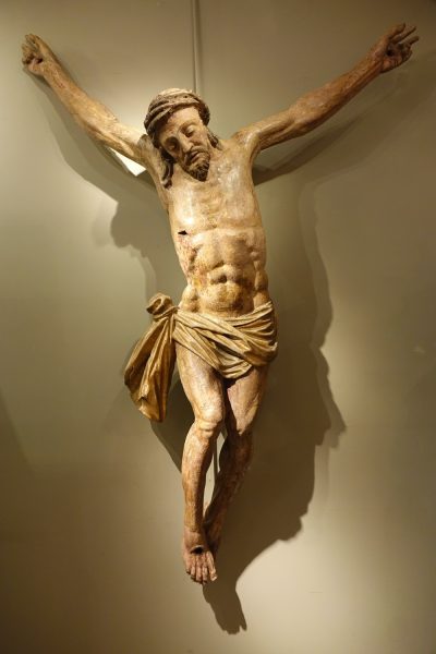 SCULPTURE GRAND CHRIST POLYCHROME 16 EME SIECLE 1 LA CREDENCE ANTIQUAIRE PARIS