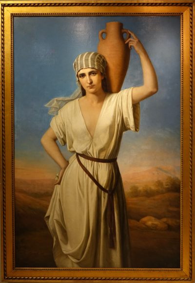 "Young woman carrying water, Rebecca? C.Spinetti, 1880