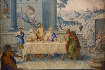 TABLEAUX PAIRE DE GOUACHE 17E 13 LA CREDENCE PARIS ANTIQUE STORE